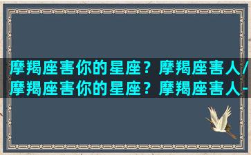 摩羯座害你的星座？摩羯座害人/摩羯座害你的星座？摩羯座害人-我的网站