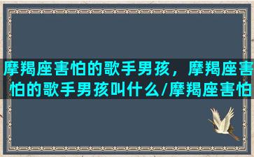 摩羯座害怕的歌手男孩，摩羯座害怕的歌手男孩叫什么/摩羯座害怕的歌手男孩，摩羯座害怕的歌手男孩叫什么-我的网站