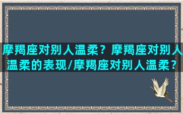 摩羯座对别人温柔？摩羯座对别人温柔的表现/摩羯座对别人温柔？摩羯座对别人温柔的表现-我的网站