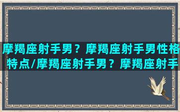 摩羯座射手男？摩羯座射手男性格特点/摩羯座射手男？摩羯座射手男性格特点-我的网站