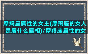 摩羯座属性的女主(摩羯座的女人是属什么属相)/摩羯座属性的女主(摩羯座的女人是属什么属相)-我的网站