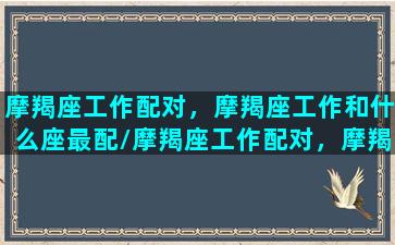 摩羯座工作配对，摩羯座工作和什么座最配/摩羯座工作配对，摩羯座工作和什么座最配-我的网站