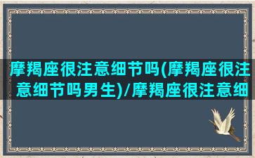 摩羯座很注意细节吗(摩羯座很注意细节吗男生)/摩羯座很注意细节吗(摩羯座很注意细节吗男生)-我的网站