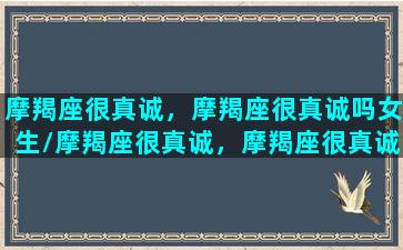 摩羯座很真诚，摩羯座很真诚吗女生/摩羯座很真诚，摩羯座很真诚吗女生-我的网站