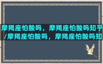 摩羯座怕酸吗，摩羯座怕酸吗知乎/摩羯座怕酸吗，摩羯座怕酸吗知乎-我的网站