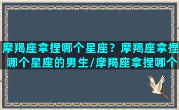 摩羯座拿捏哪个星座？摩羯座拿捏哪个星座的男生/摩羯座拿捏哪个星座？摩羯座拿捏哪个星座的男生-我的网站