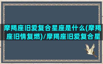 摩羯座旧爱复合星座是什么(摩羯座旧情复燃)/摩羯座旧爱复合星座是什么(摩羯座旧情复燃)-我的网站