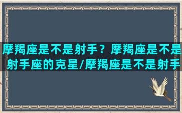 摩羯座是不是射手？摩羯座是不是射手座的克星/摩羯座是不是射手？摩羯座是不是射手座的克星-我的网站