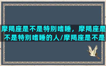 摩羯座是不是特别嗜睡，摩羯座是不是特别嗜睡的人/摩羯座是不是特别嗜睡，摩羯座是不是特别嗜睡的人-我的网站