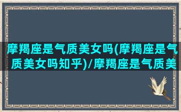 摩羯座是气质美女吗(摩羯座是气质美女吗知乎)/摩羯座是气质美女吗(摩羯座是气质美女吗知乎)-我的网站