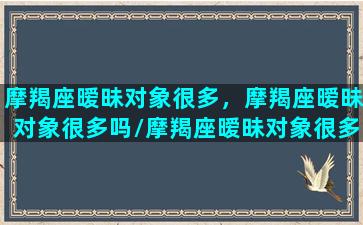 摩羯座暧昧对象很多，摩羯座暧昧对象很多吗/摩羯座暧昧对象很多，摩羯座暧昧对象很多吗-我的网站