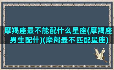 摩羯座最不能配什么星座(摩羯座男生配什)(摩羯最不匹配星座)