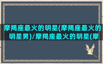 摩羯座最火的明星(摩羯座最火的明星男)/摩羯座最火的明星(摩羯座最火的明星男)-我的网站