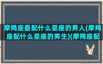 摩羯座最配什么星座的男人(摩羯座配什么星座的男生)(摩羯座配什么样的男生)