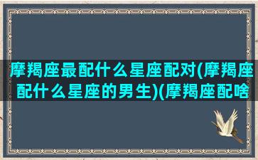 摩羯座最配什么星座配对(摩羯座配什么星座的男生)(摩羯座配啥星座最好)