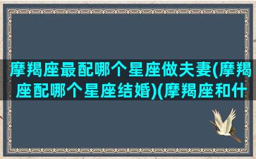 摩羯座最配哪个星座做夫妻(摩羯座配哪个星座结婚)(摩羯座和什么星座最配做夫妻俩)