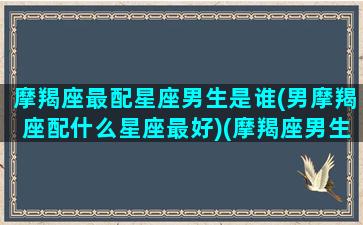 摩羯座最配星座男生是谁(男摩羯座配什么星座最好)(摩羯座男生和什么座最配对)