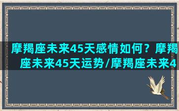 摩羯座未来45天感情如何？摩羯座未来45天运势/摩羯座未来45天感情如何？摩羯座未来45天运势-我的网站