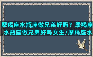 摩羯座水瓶座做兄弟好吗？摩羯座水瓶座做兄弟好吗女生/摩羯座水瓶座做兄弟好吗？摩羯座水瓶座做兄弟好吗女生-我的网站