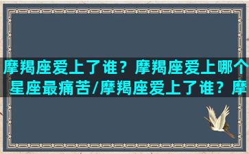 摩羯座爱上了谁？摩羯座爱上哪个星座最痛苦/摩羯座爱上了谁？摩羯座爱上哪个星座最痛苦-我的网站