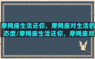 摩羯座生活还你，摩羯座对生活的态度/摩羯座生活还你，摩羯座对生活的态度-我的网站