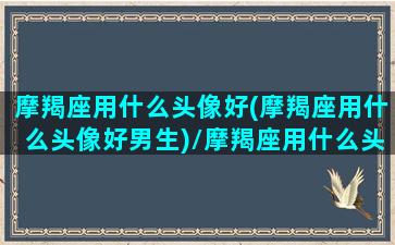 摩羯座用什么头像好(摩羯座用什么头像好男生)/摩羯座用什么头像好(摩羯座用什么头像好男生)-我的网站