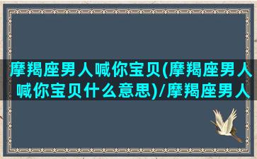 摩羯座男人喊你宝贝(摩羯座男人喊你宝贝什么意思)/摩羯座男人喊你宝贝(摩羯座男人喊你宝贝什么意思)-我的网站