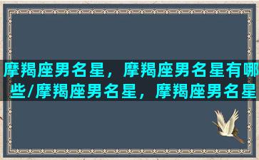 摩羯座男名星，摩羯座男名星有哪些/摩羯座男名星，摩羯座男名星有哪些-我的网站