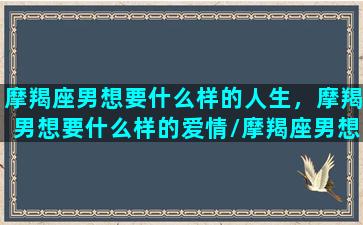 摩羯座男想要什么样的人生，摩羯男想要什么样的爱情/摩羯座男想要什么样的人生，摩羯男想要什么样的爱情-我的网站