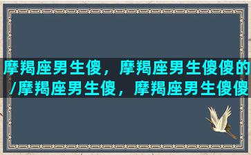 摩羯座男生傻，摩羯座男生傻傻的/摩羯座男生傻，摩羯座男生傻傻的-我的网站