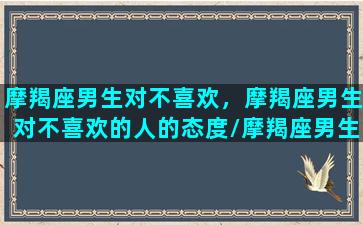 摩羯座男生对不喜欢，摩羯座男生对不喜欢的人的态度/摩羯座男生对不喜欢，摩羯座男生对不喜欢的人的态度-我的网站