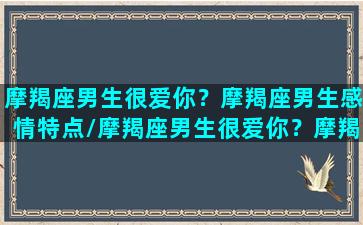 摩羯座男生很爱你？摩羯座男生感情特点/摩羯座男生很爱你？摩羯座男生感情特点-我的网站