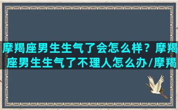 摩羯座男生生气了会怎么样？摩羯座男生生气了不理人怎么办/摩羯座男生生气了会怎么样？摩羯座男生生气了不理人怎么办-我的网站