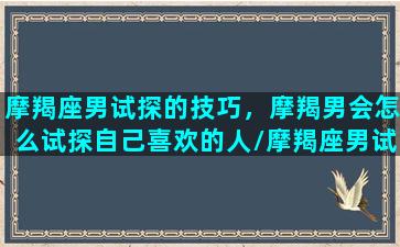 摩羯座男试探的技巧，摩羯男会怎么试探自己喜欢的人/摩羯座男试探的技巧，摩羯男会怎么试探自己喜欢的人-我的网站