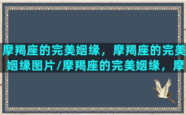 摩羯座的完美姻缘，摩羯座的完美姻缘图片/摩羯座的完美姻缘，摩羯座的完美姻缘图片-我的网站