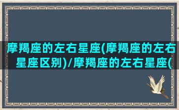 摩羯座的左右星座(摩羯座的左右星座区别)/摩羯座的左右星座(摩羯座的左右星座区别)-我的网站