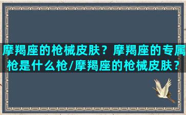 摩羯座的枪械皮肤？摩羯座的专属枪是什么枪/摩羯座的枪械皮肤？摩羯座的专属枪是什么枪-我的网站