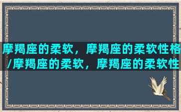 摩羯座的柔软，摩羯座的柔软性格/摩羯座的柔软，摩羯座的柔软性格-我的网站