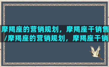 摩羯座的营销规划，摩羯座干销售/摩羯座的营销规划，摩羯座干销售-我的网站