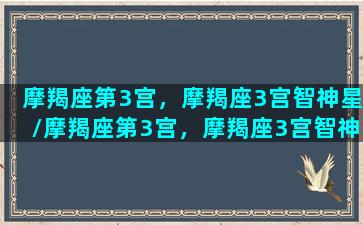 摩羯座第3宫，摩羯座3宫智神星/摩羯座第3宫，摩羯座3宫智神星-我的网站