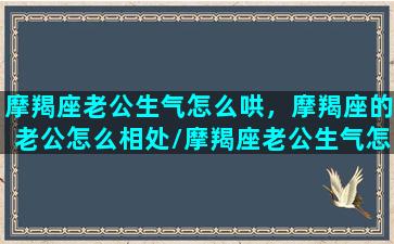 摩羯座老公生气怎么哄，摩羯座的老公怎么相处/摩羯座老公生气怎么哄，摩羯座的老公怎么相处-我的网站