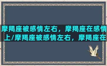 摩羯座被感情左右，摩羯座在感情上/摩羯座被感情左右，摩羯座在感情上-我的网站