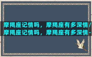 摩羯座记情吗，摩羯座有多深情/摩羯座记情吗，摩羯座有多深情-我的网站