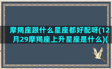 摩羯座跟什么星座都好配呀(12月29摩羯座上升星座是什么)(12.30摩羯上升星座是什么)