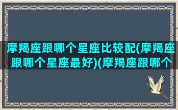 摩羯座跟哪个星座比较配(摩羯座跟哪个星座最好)(摩羯座跟哪个星座合适)