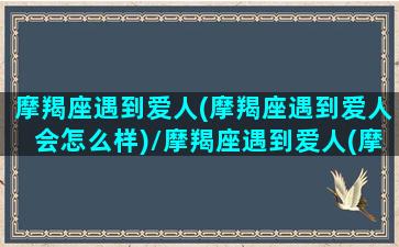 摩羯座遇到爱人(摩羯座遇到爱人会怎么样)/摩羯座遇到爱人(摩羯座遇到爱人会怎么样)-我的网站