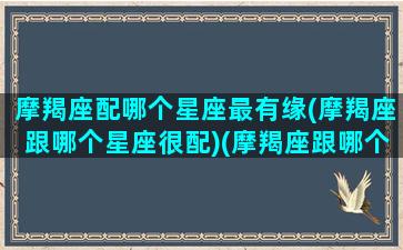 摩羯座配哪个星座最有缘(摩羯座跟哪个星座很配)(摩羯座跟哪个星座般配)