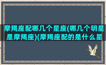 摩羯座配哪几个星座(哪几个明星是摩羯座)(摩羯座配的是什么星座)