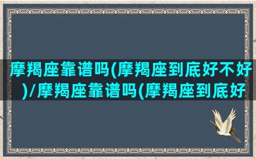 摩羯座靠谱吗(摩羯座到底好不好)/摩羯座靠谱吗(摩羯座到底好不好)-我的网站