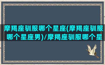 摩羯座驯服哪个星座(摩羯座驯服哪个星座男)/摩羯座驯服哪个星座(摩羯座驯服哪个星座男)-我的网站